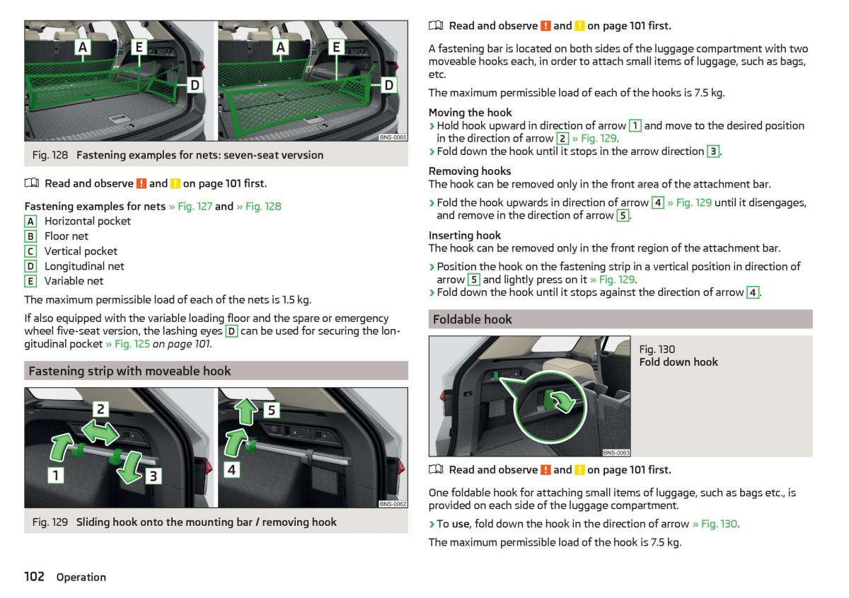 Skoda Kodiaq owners manual / page 104