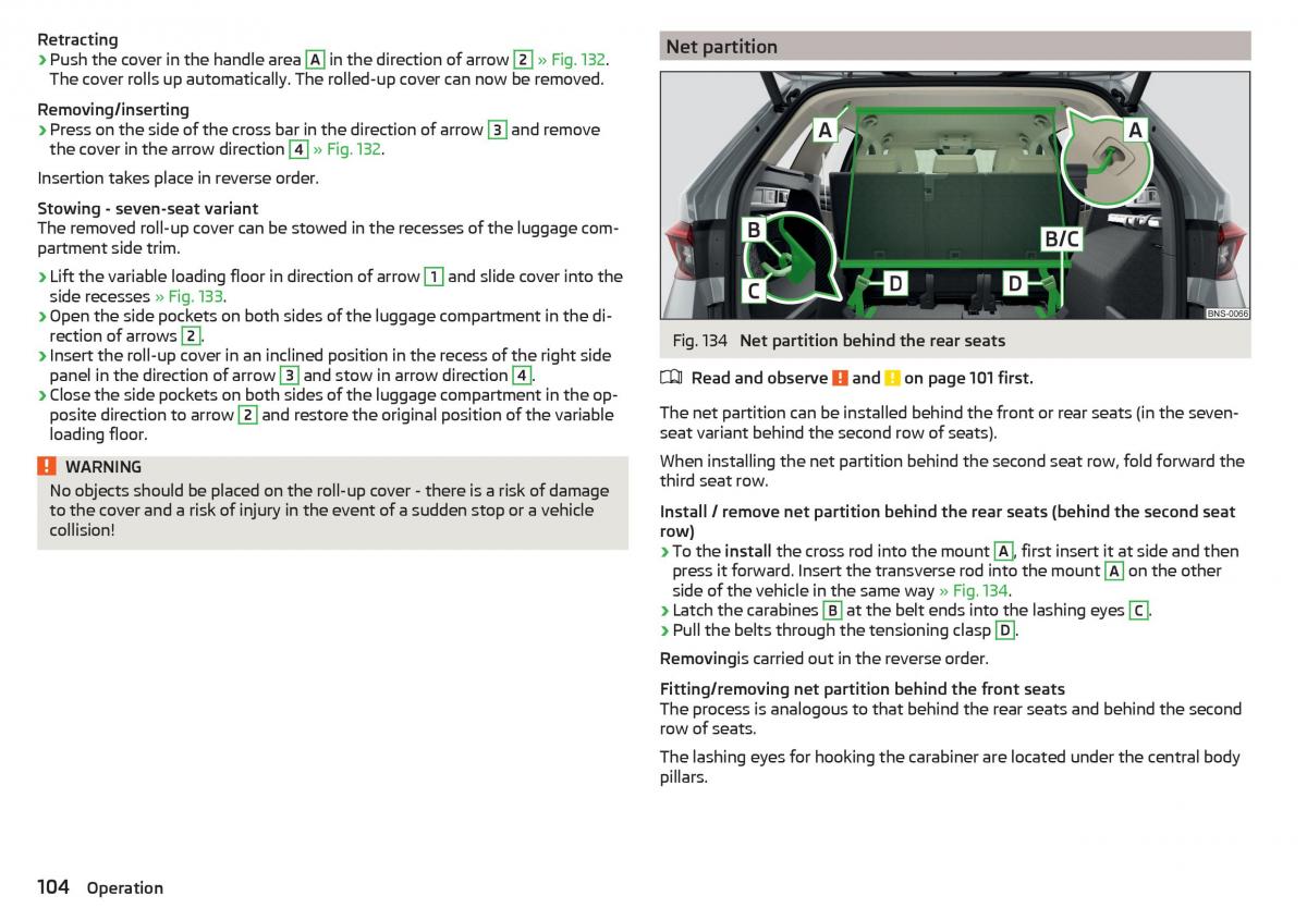 Skoda Kodiaq owners manual / page 106