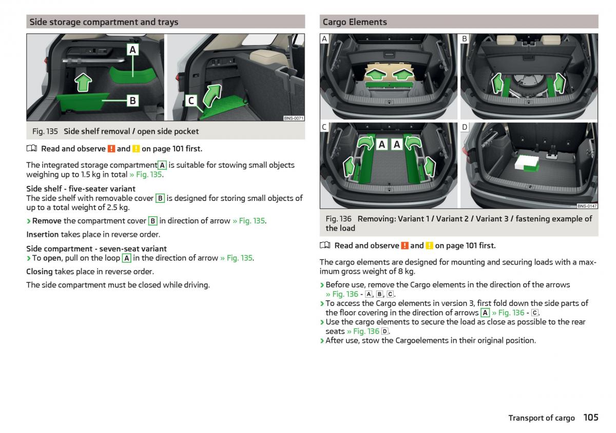 Skoda Kodiaq owners manual / page 107