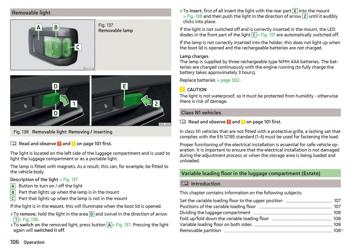 Skoda Kodiaq owners manual / page 108