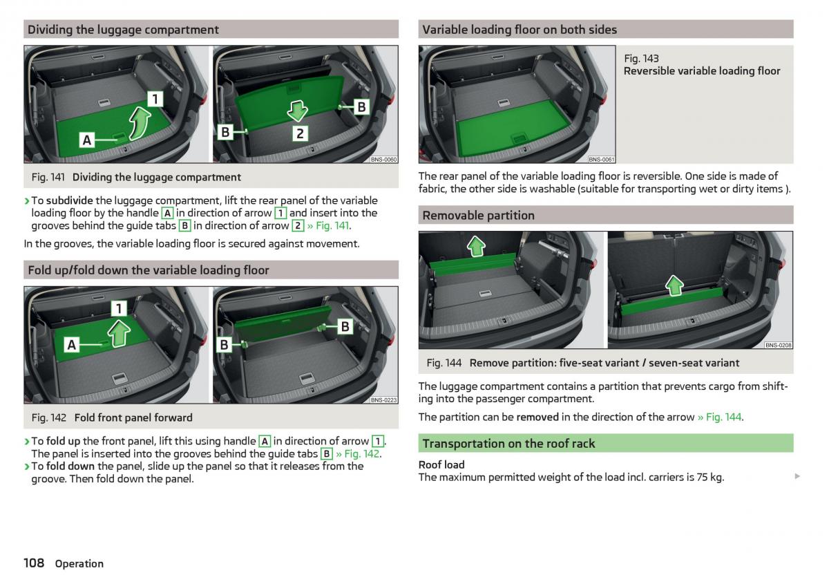 Skoda Kodiaq owners manual / page 110