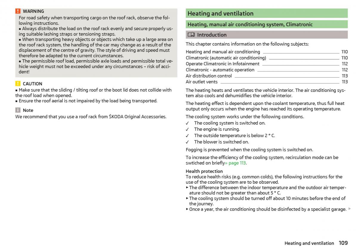 Skoda Kodiaq owners manual / page 111