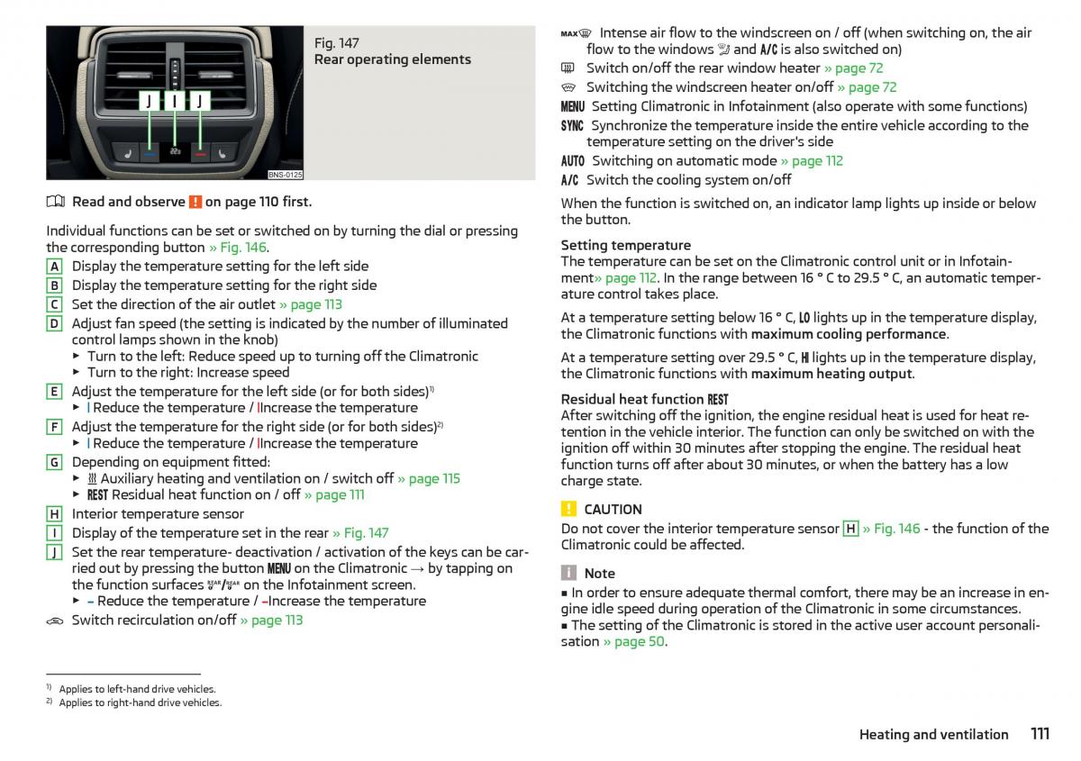 Skoda Kodiaq owners manual / page 113