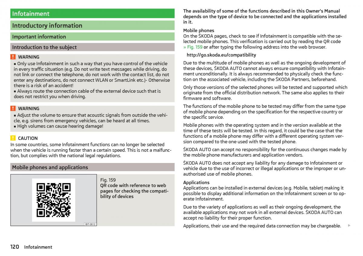 Skoda Kodiaq owners manual / page 122