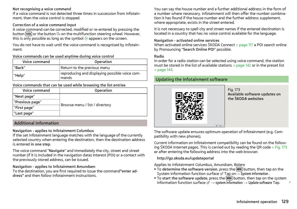 Skoda Kodiaq owners manual / page 131