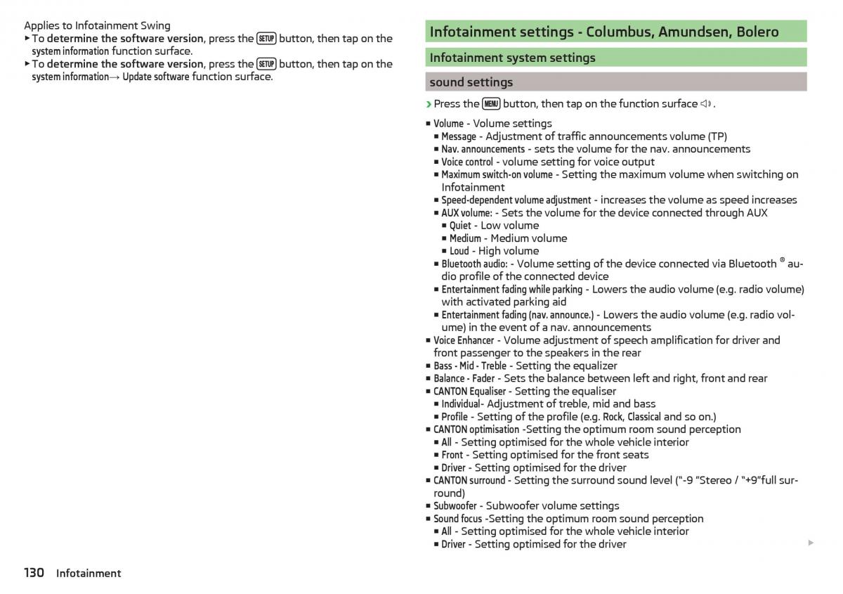 Skoda Kodiaq owners manual / page 132