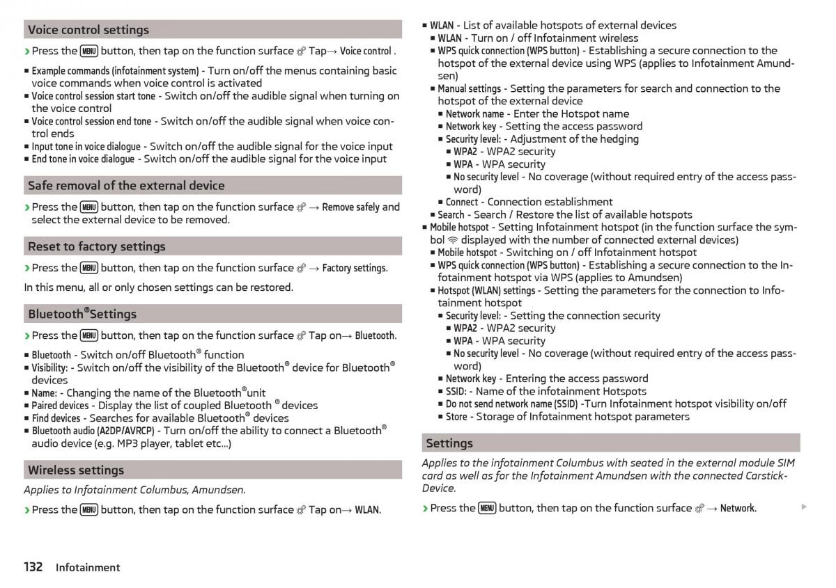 Skoda Kodiaq owners manual / page 134