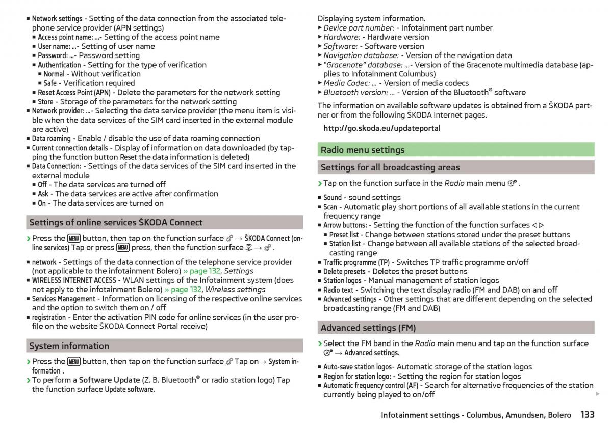 Skoda Kodiaq owners manual / page 135