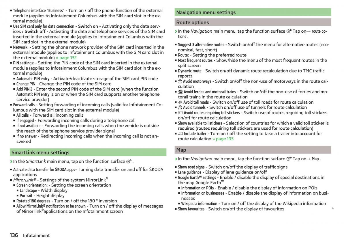 Skoda Kodiaq owners manual / page 138