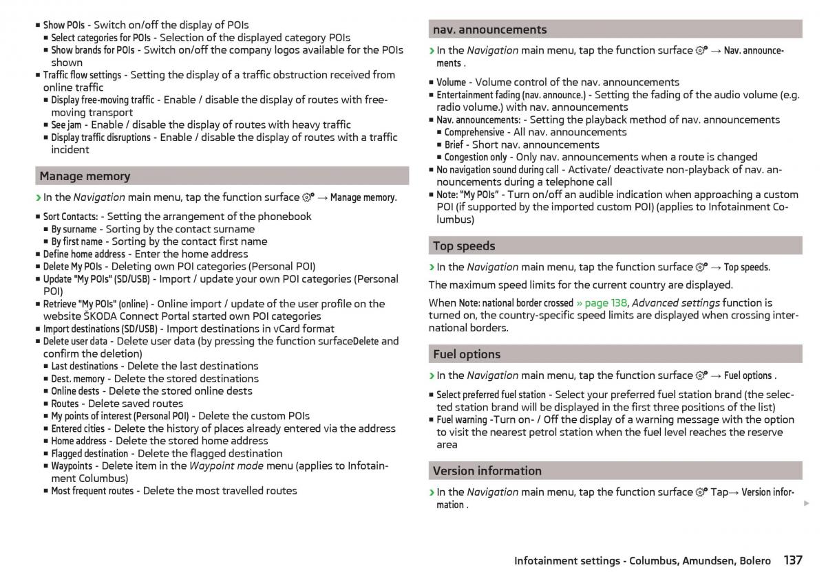 Skoda Kodiaq owners manual / page 139