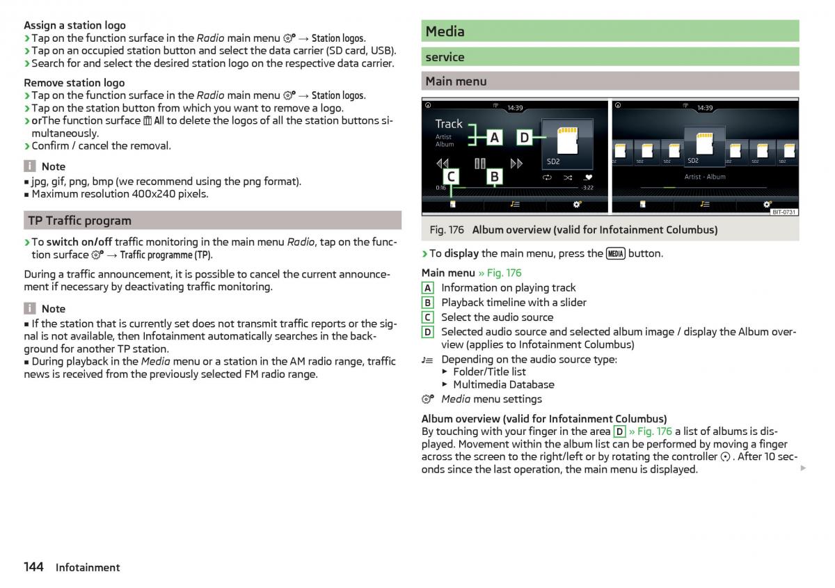 Skoda Kodiaq owners manual / page 146