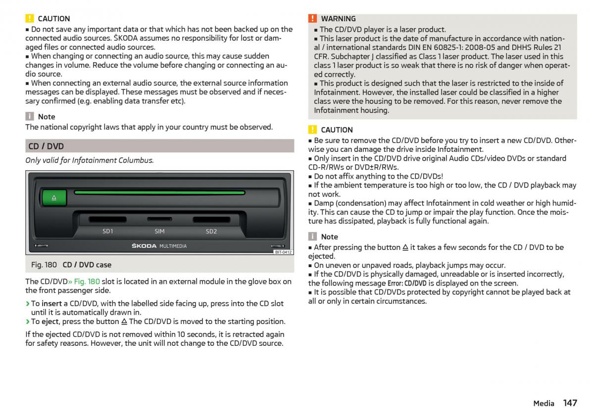 Skoda Kodiaq owners manual / page 149