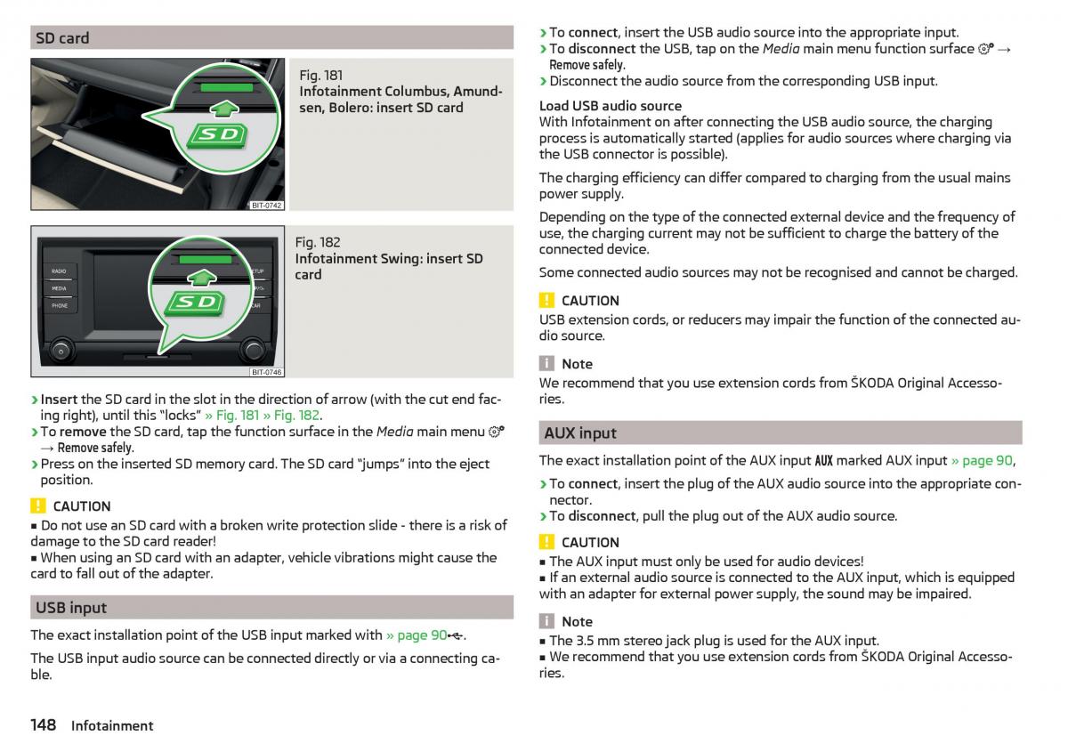 Skoda Kodiaq owners manual / page 150