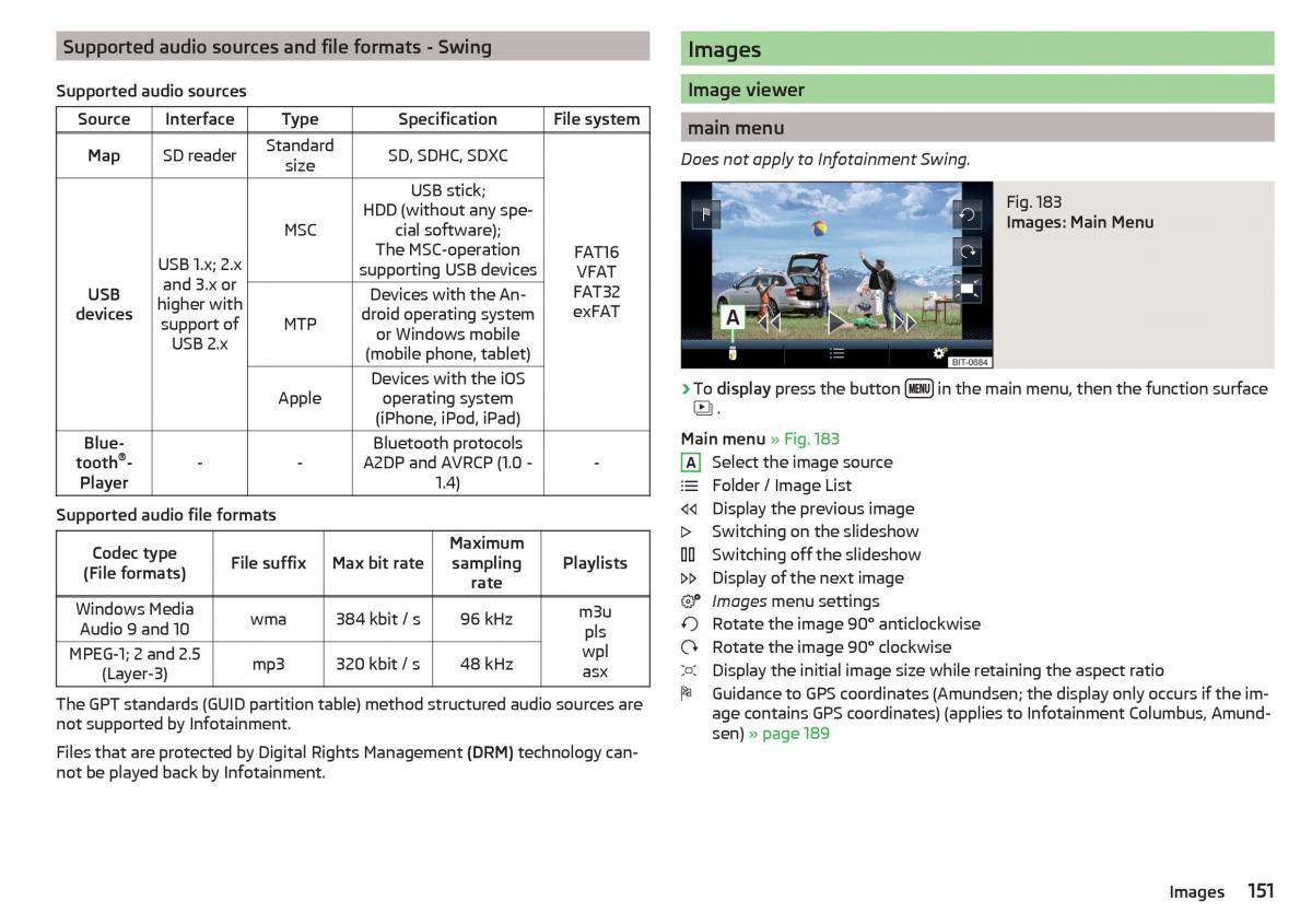 Skoda Kodiaq owners manual / page 153