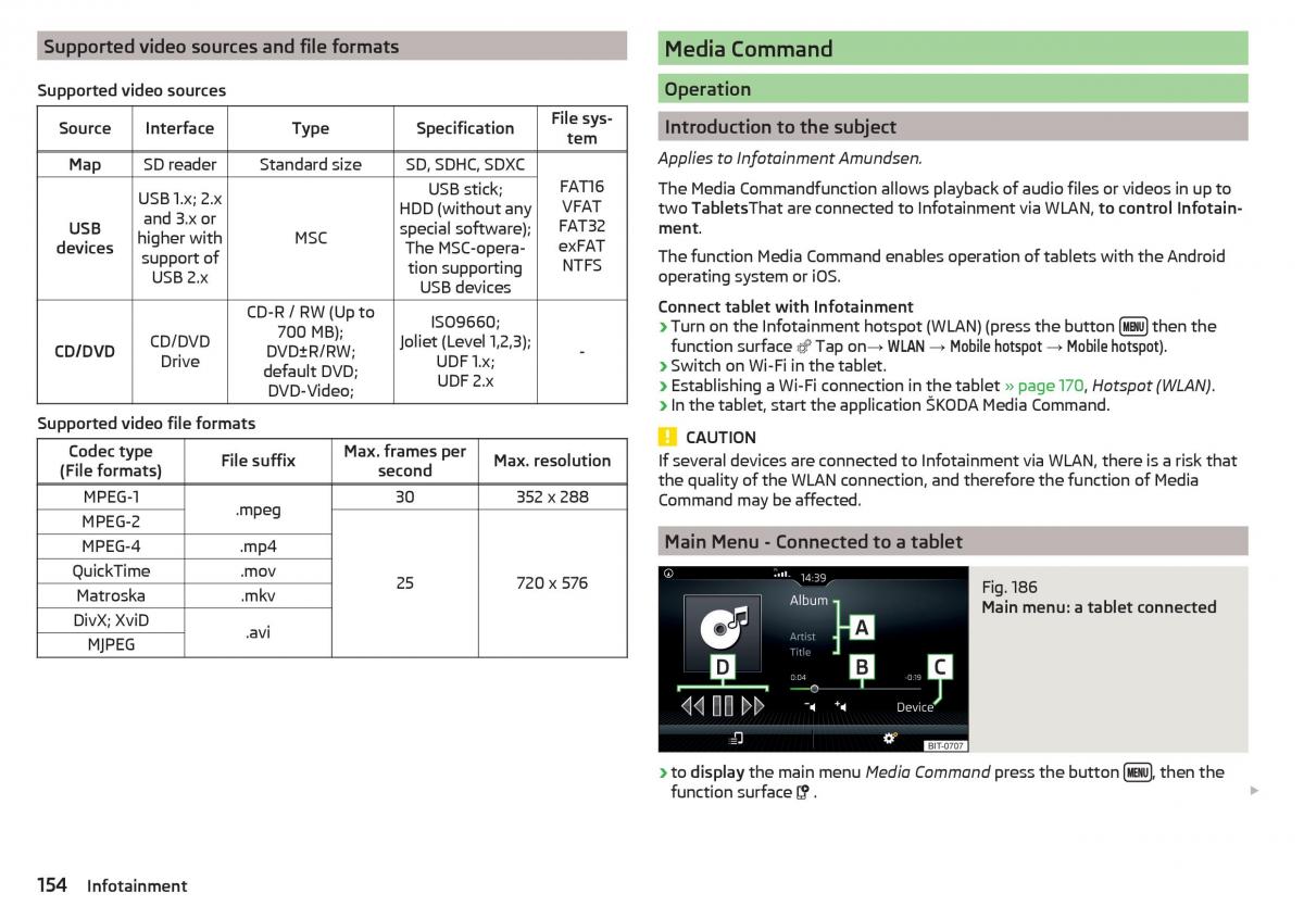 Skoda Kodiaq owners manual / page 156