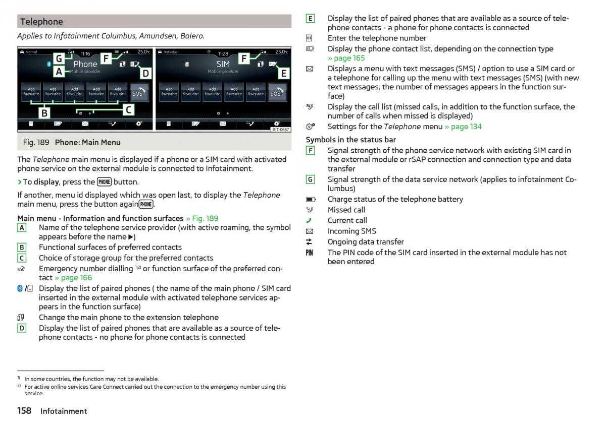 Skoda Kodiaq owners manual / page 160