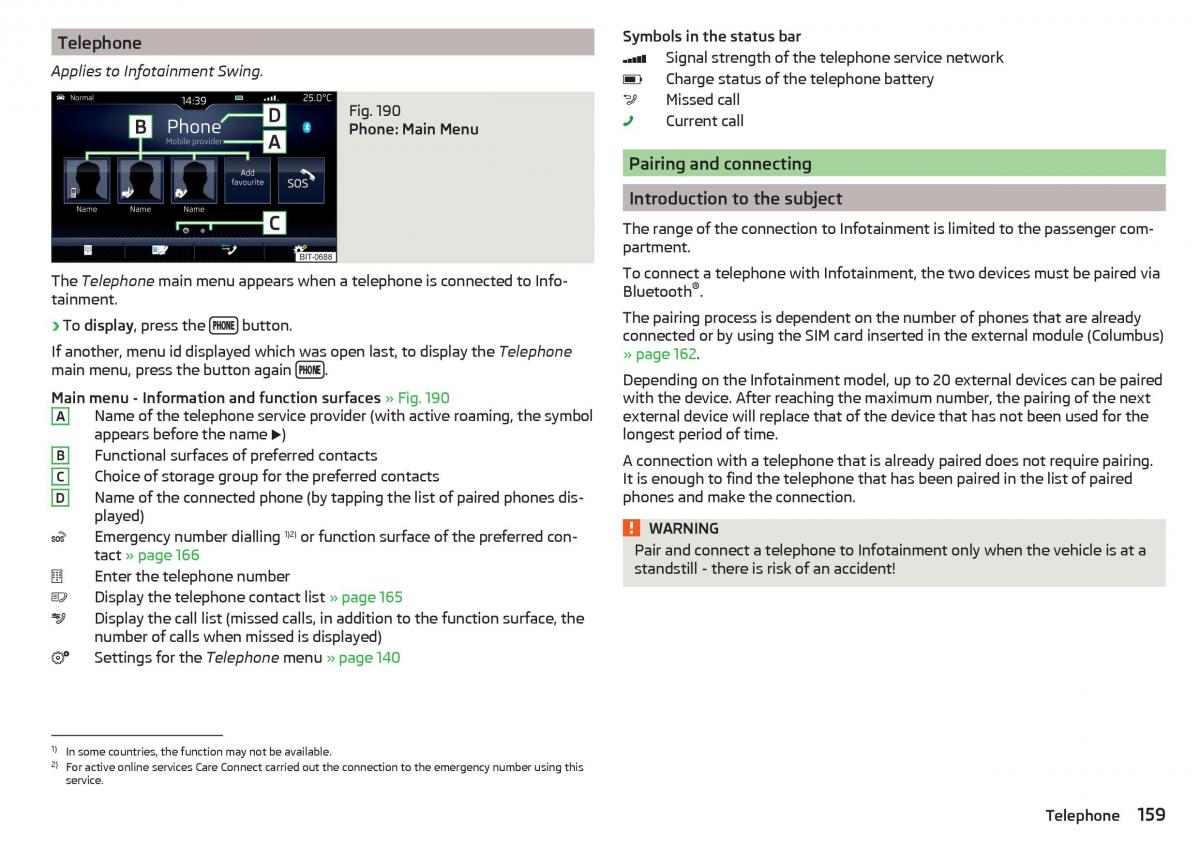 Skoda Kodiaq owners manual / page 161