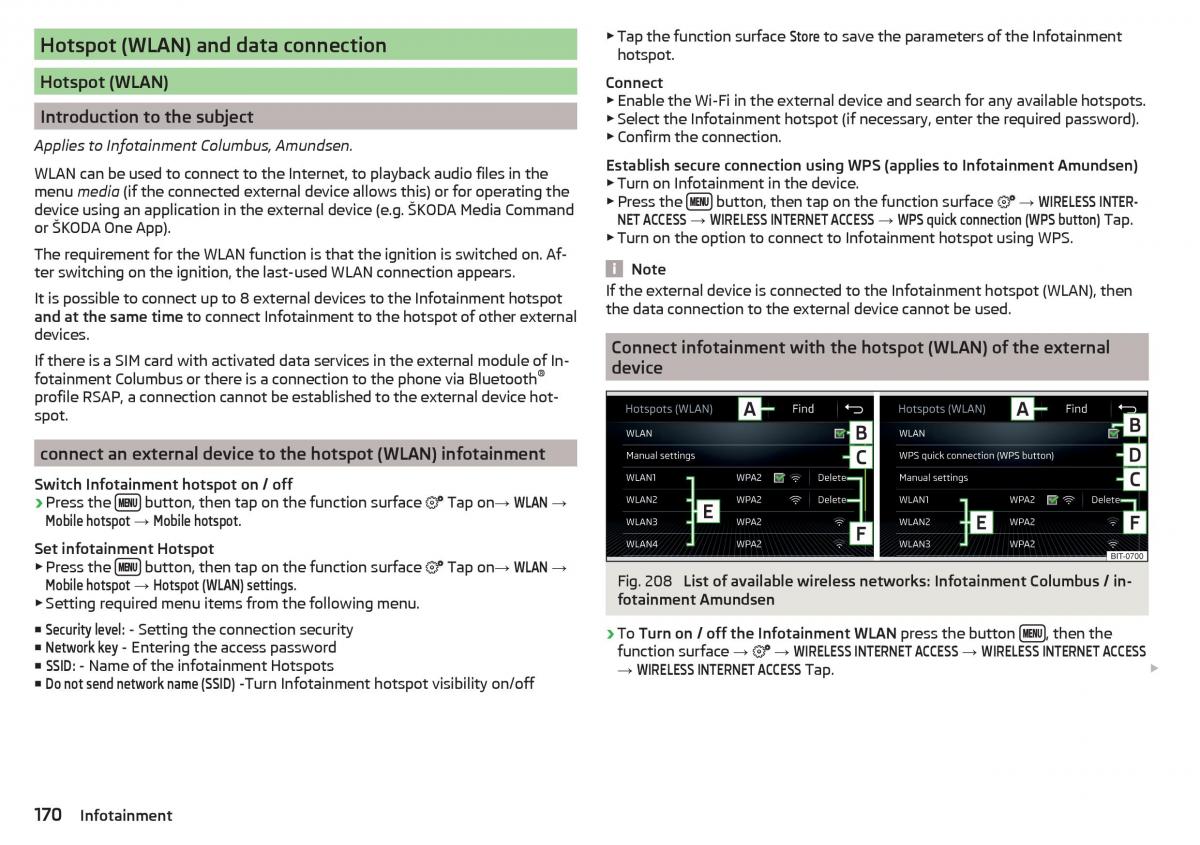 Skoda Kodiaq owners manual / page 172