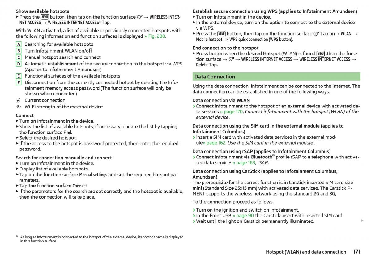 Skoda Kodiaq owners manual / page 173