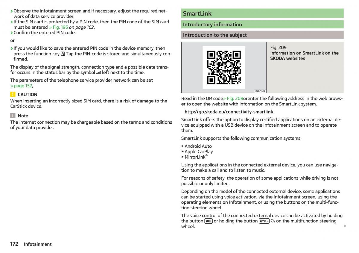 Skoda Kodiaq owners manual / page 174