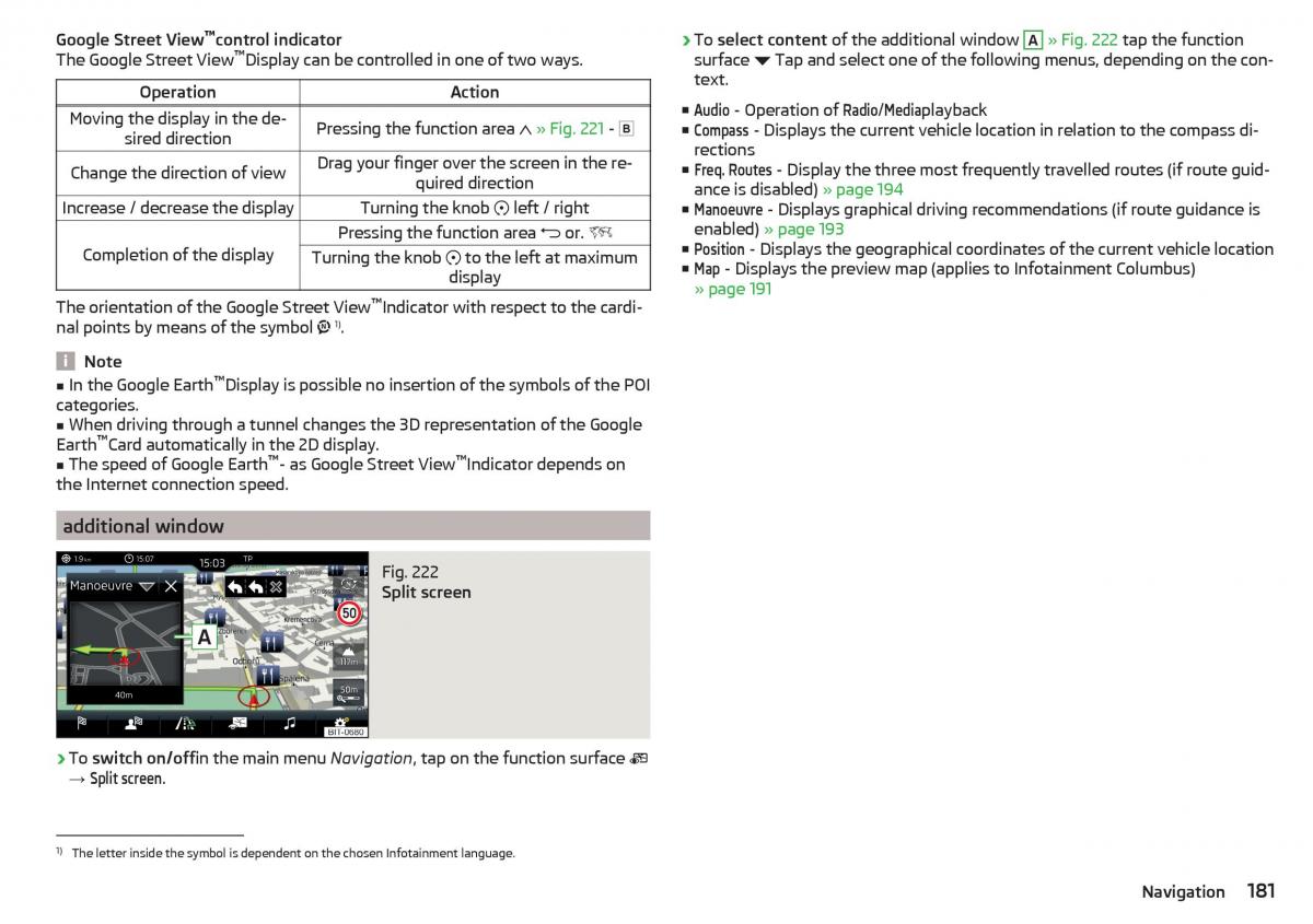 Skoda Kodiaq owners manual / page 183