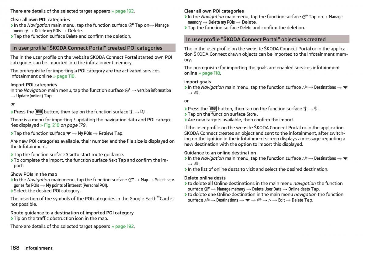 Skoda Kodiaq owners manual / page 190