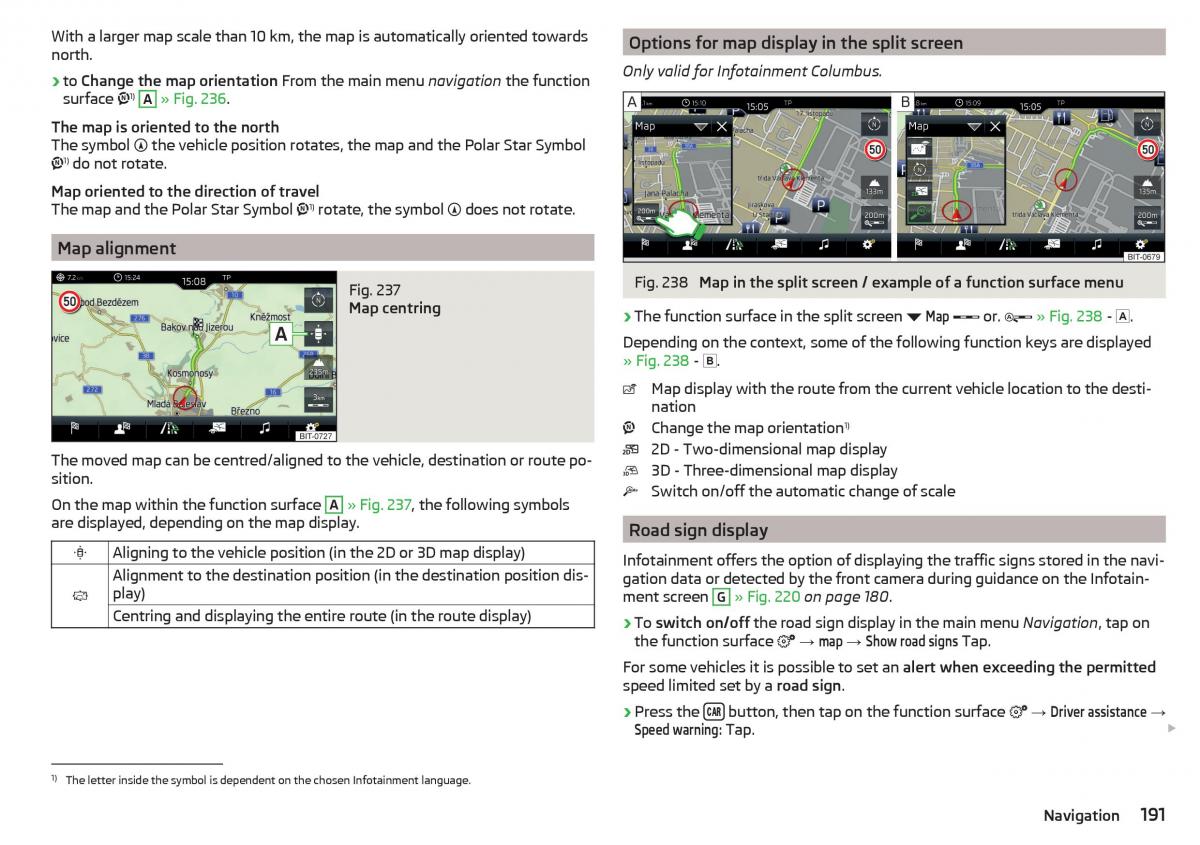 Skoda Kodiaq owners manual / page 193