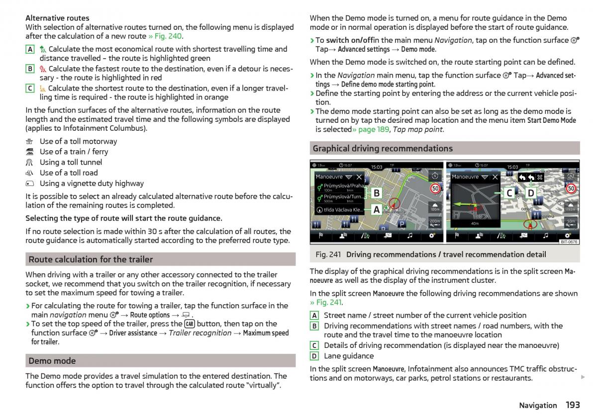 Skoda Kodiaq owners manual / page 195