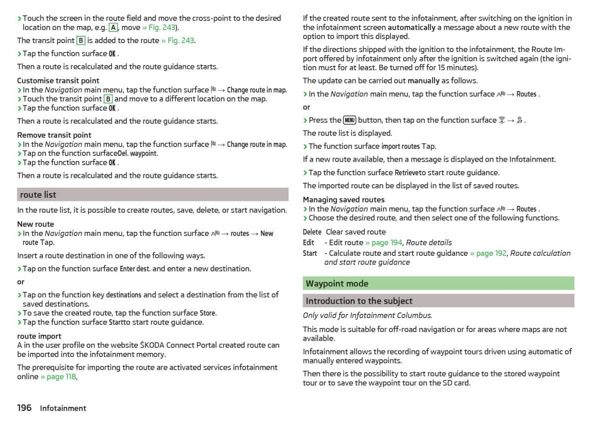 Skoda Kodiaq owners manual / page 198