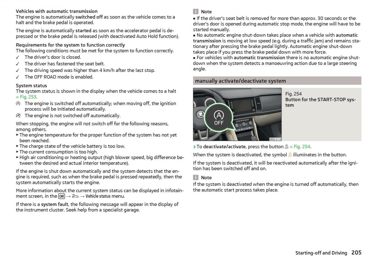 Skoda Kodiaq owners manual / page 207