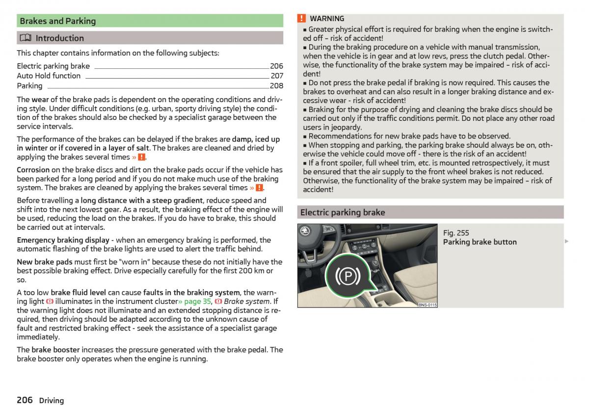 Skoda Kodiaq owners manual / page 208