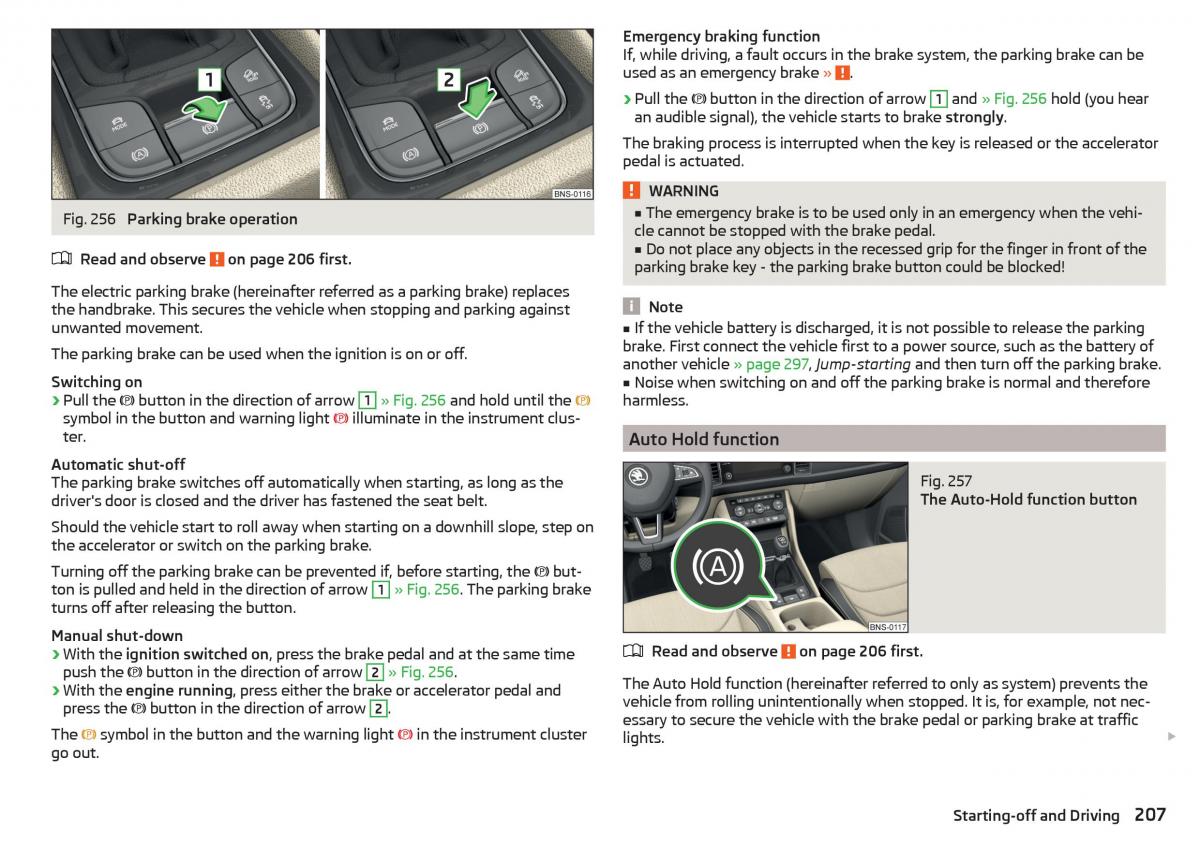 Skoda Kodiaq owners manual / page 209