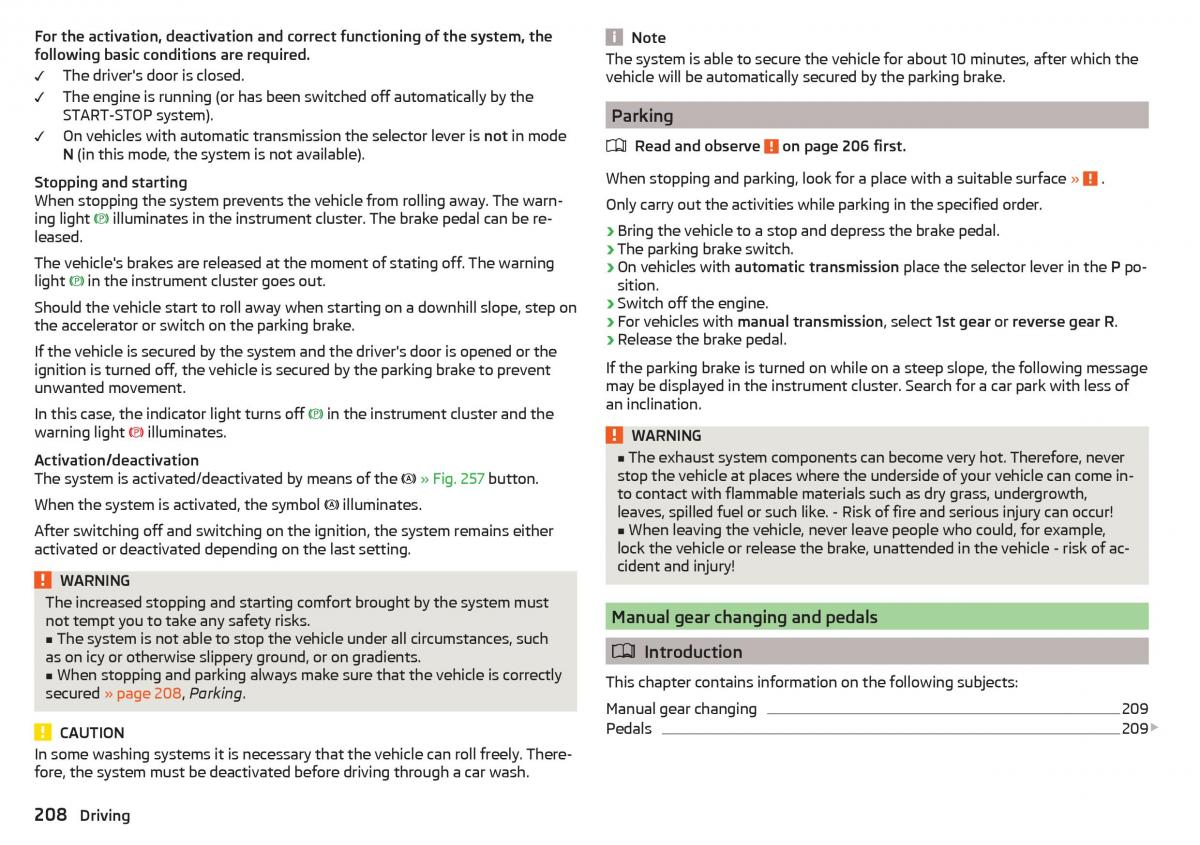 Skoda Kodiaq owners manual / page 210