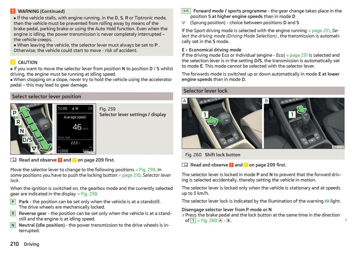 Skoda Kodiaq owners manual / page 212