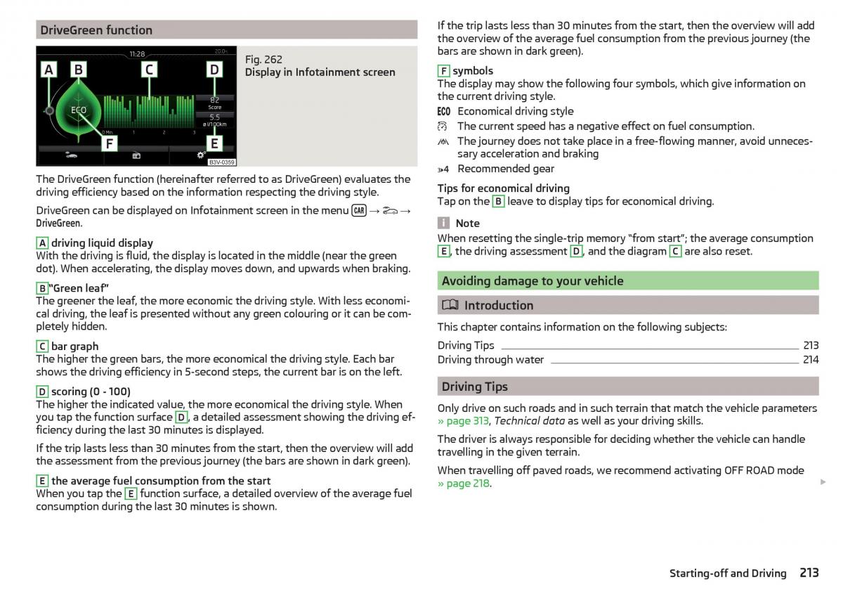 Skoda Kodiaq owners manual / page 215