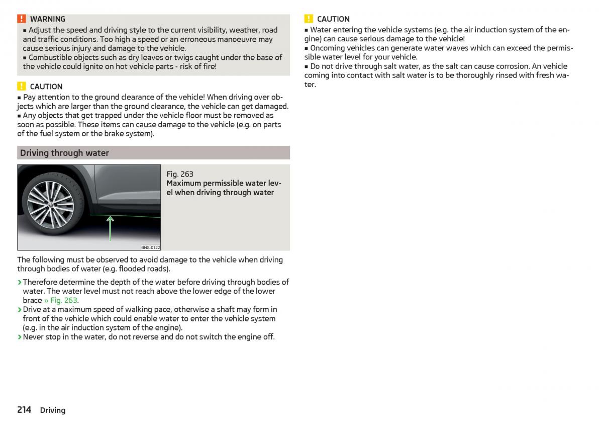 Skoda Kodiaq owners manual / page 216