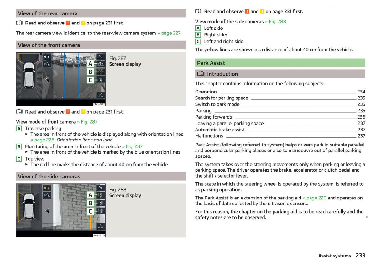 Skoda Kodiaq owners manual / page 235