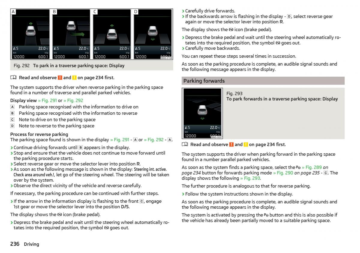 Skoda Kodiaq owners manual / page 238