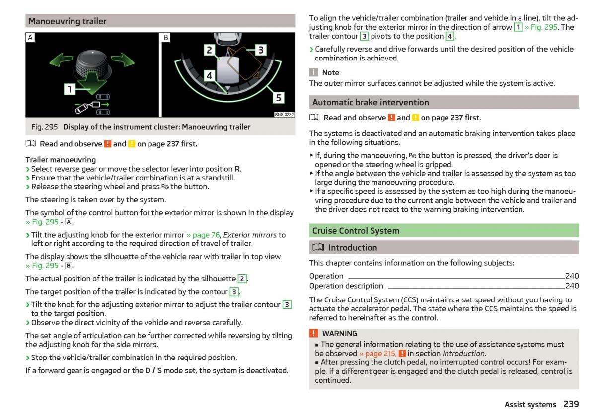 Skoda Kodiaq owners manual / page 241