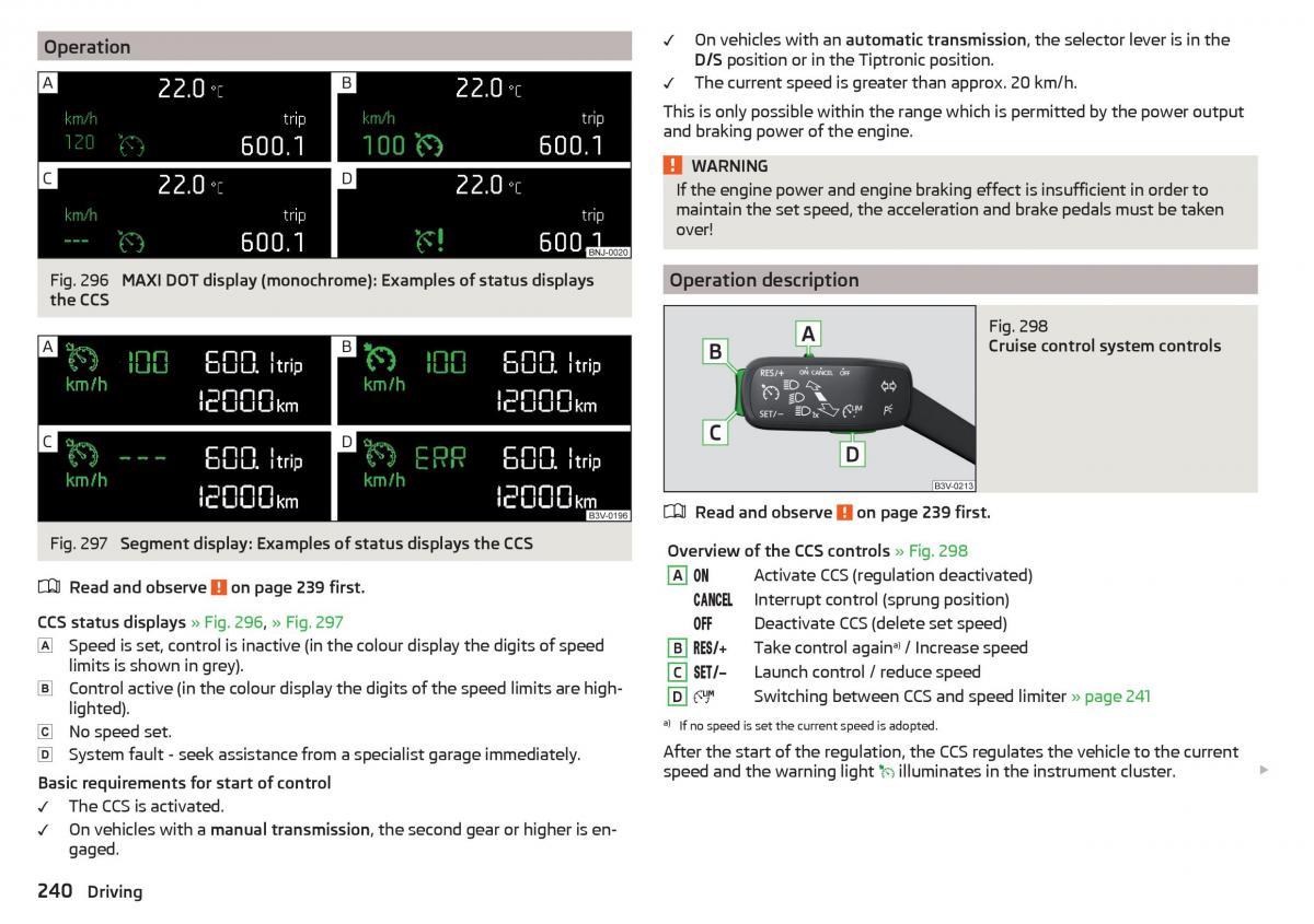 Skoda Kodiaq owners manual / page 242