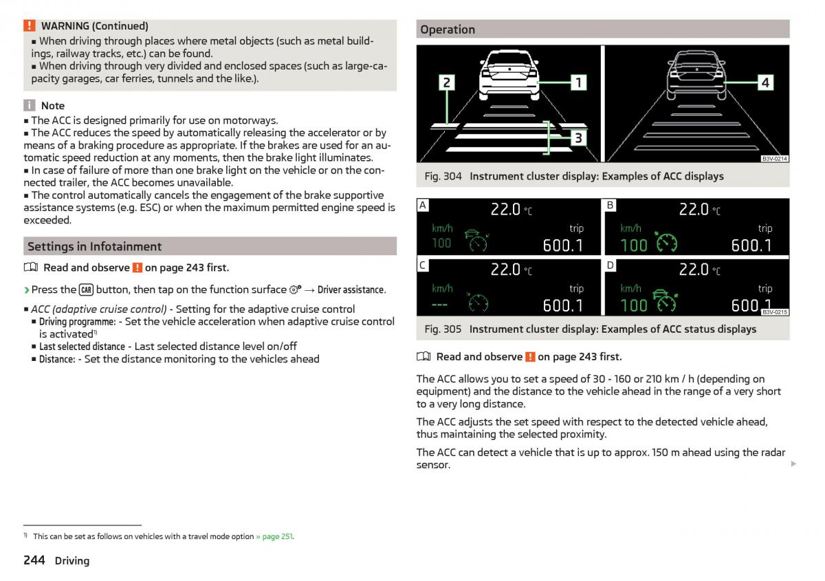 Skoda Kodiaq owners manual / page 246