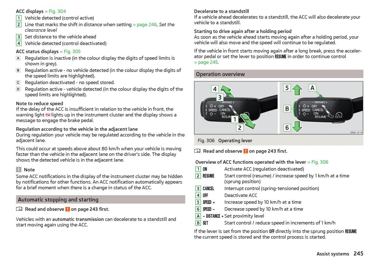 Skoda Kodiaq owners manual / page 247