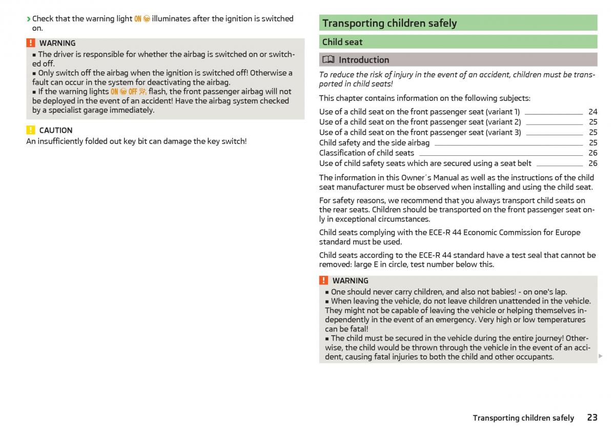 Skoda Kodiaq owners manual / page 25