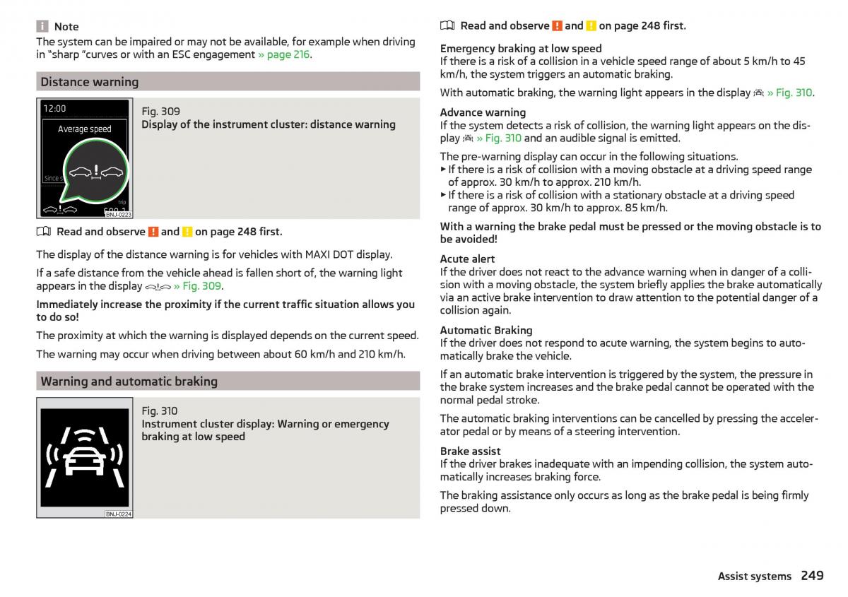 Skoda Kodiaq owners manual / page 251