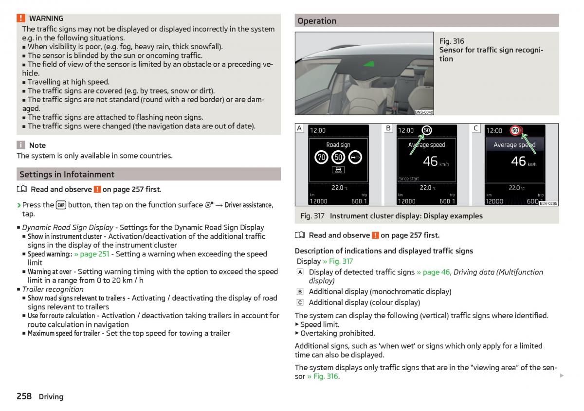 Skoda Kodiaq owners manual / page 260