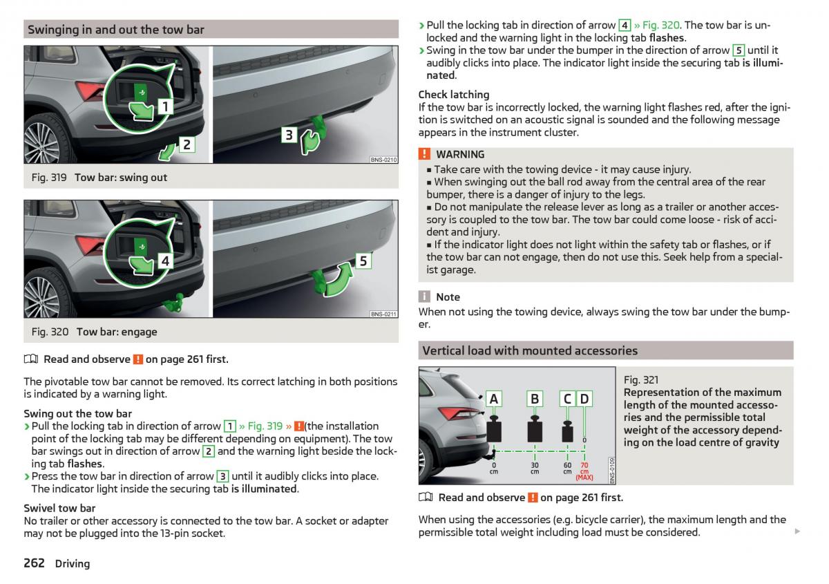 Skoda Kodiaq owners manual / page 264