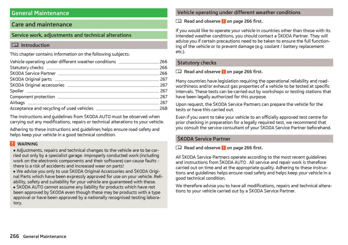 Skoda Kodiaq owners manual / page 268