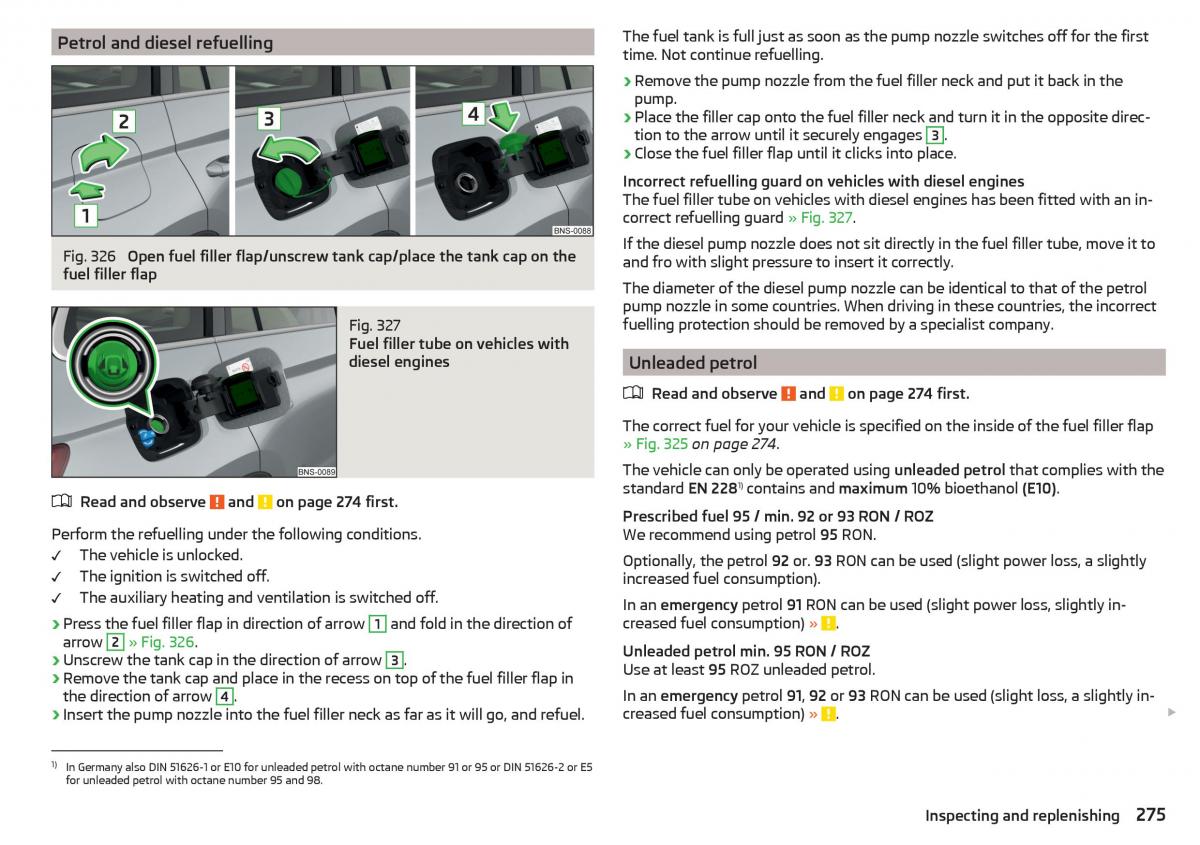 Skoda Kodiaq owners manual / page 277