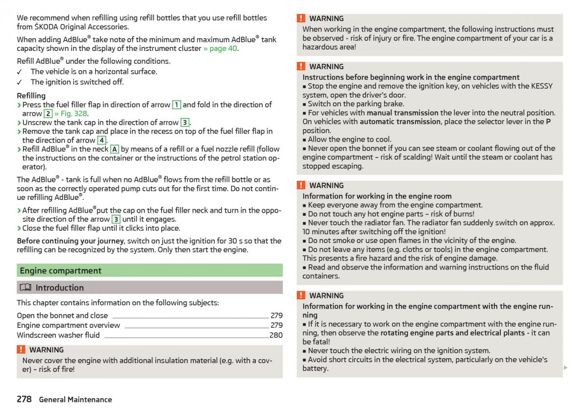 Skoda Kodiaq owners manual / page 280