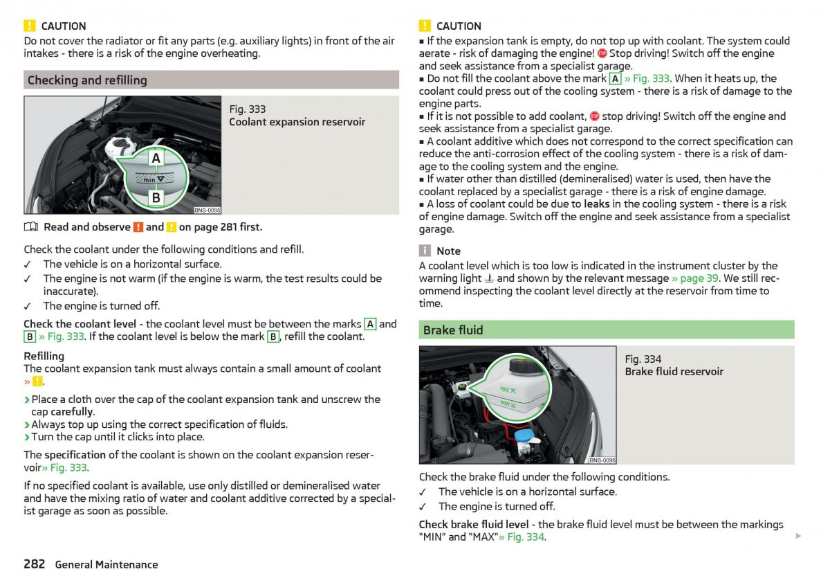 Skoda Kodiaq owners manual / page 284